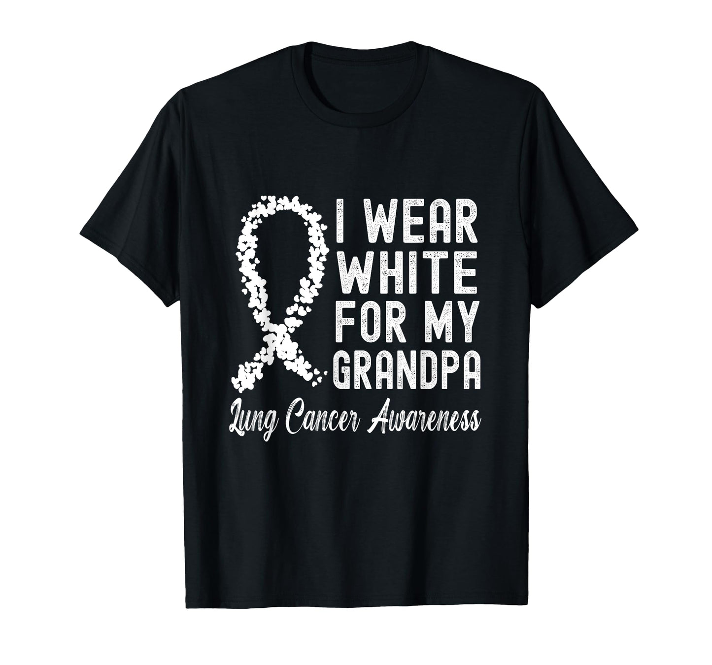 I Wear White For My Grandpa Lung Cancer Awareness T-Shirt