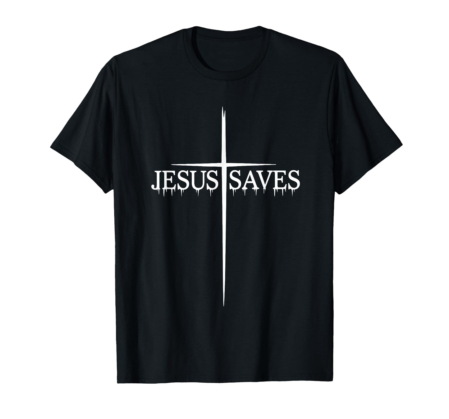 Jesus Saves Cross Graphic Scripture Inspired Wear Minimal T-Shirt