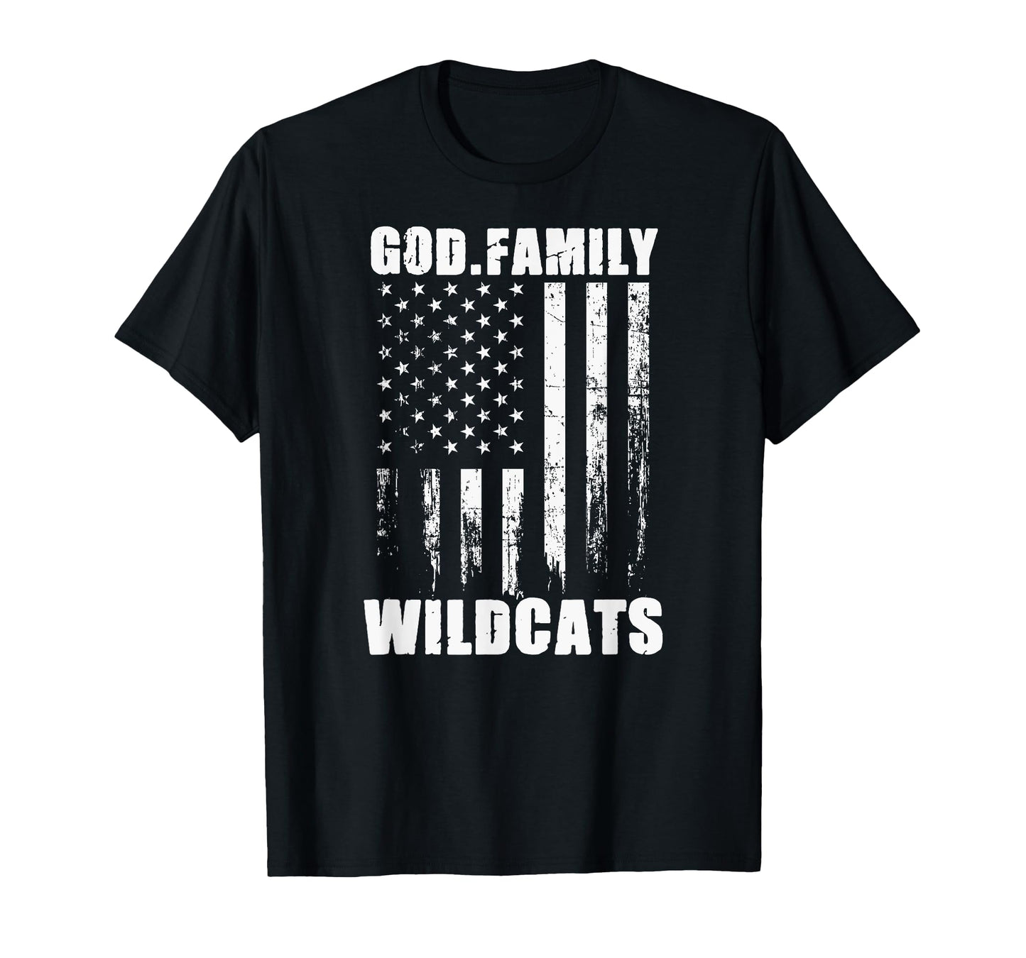 El Dorado Wildcats God. Family. Vintage USA Flag T-Shirt