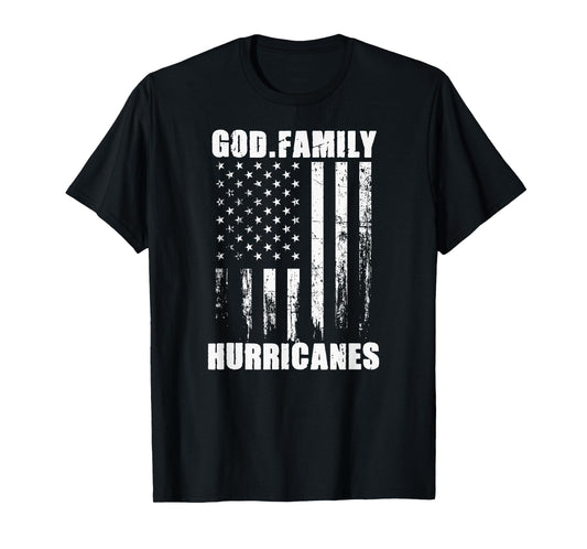 Flomaton Hurricanes God. Family. Vintage USA Flag T-Shirt