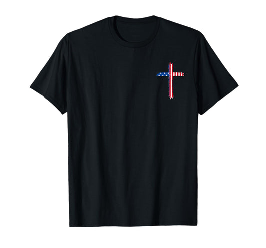 Stand For The Flag I Kneel For The Cross - Front and Back T-Shirt