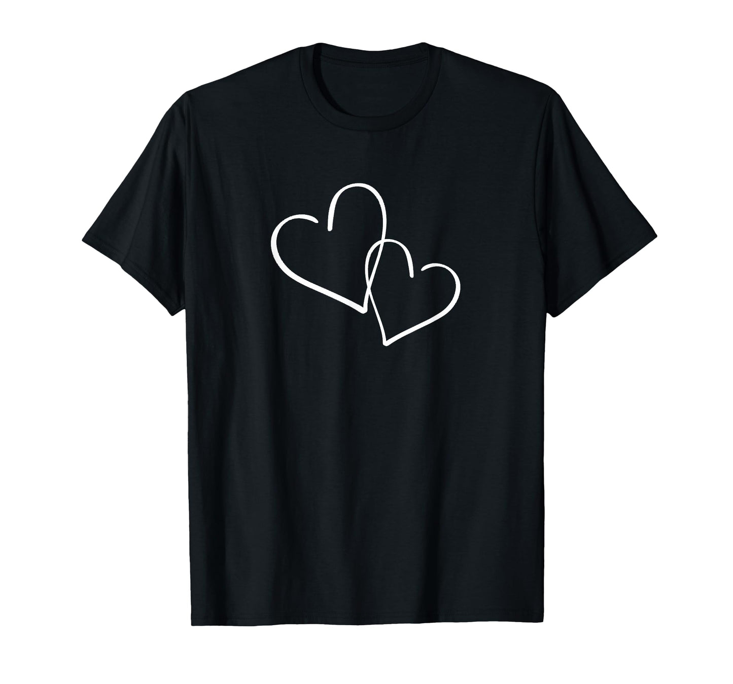 Valentine's Day White Linked Hearts Design T-Shirt