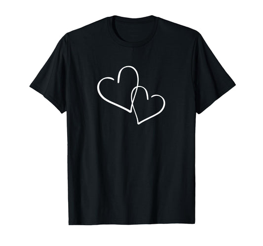 Valentine's Day White Linked Hearts Design T-Shirt