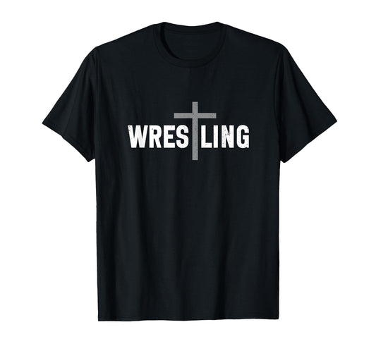 Wrestling Christian Cross Men Boys Wrestle T-Shirt