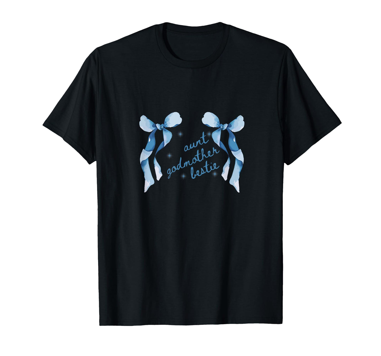 Auntie Godmother Bestie Blue Bows GodChild God Mama Gift T-Shirt