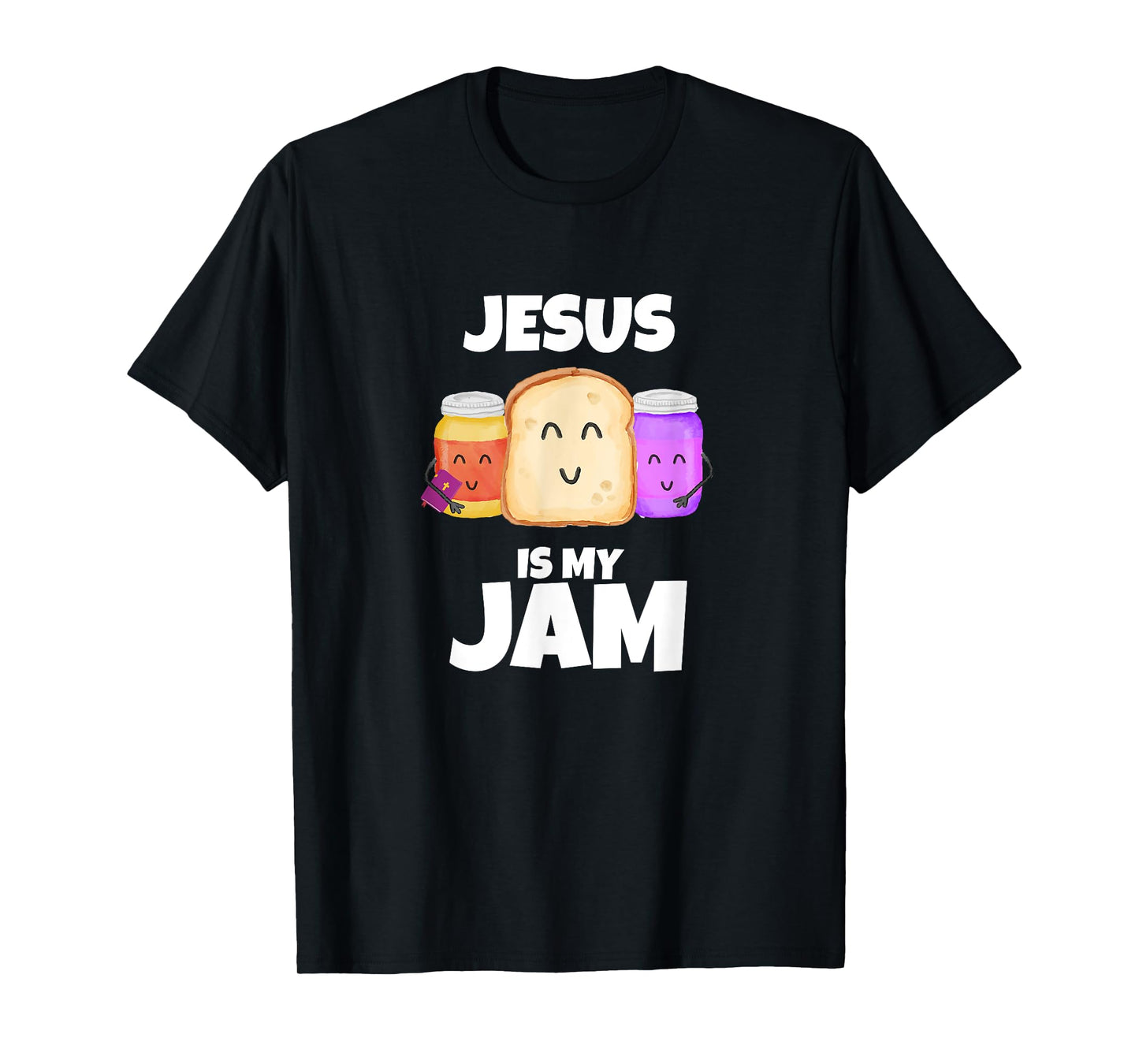 Jesus is my Jam Funny Bible Holding Jam Graphic T-Shirt