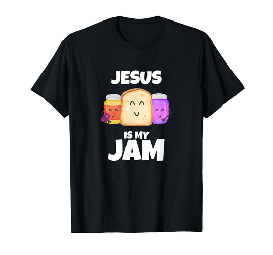 Jesus is my Jam Funny Bible Holding Jam Graphic T-Shirt