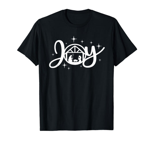 Christian Christmas Joy Jesus Nativity Scene Faith Family T-Shirt