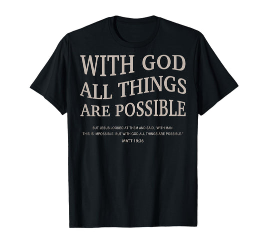 Youth With God All Things Are Possible Christian Girl Jesus T-Shirt