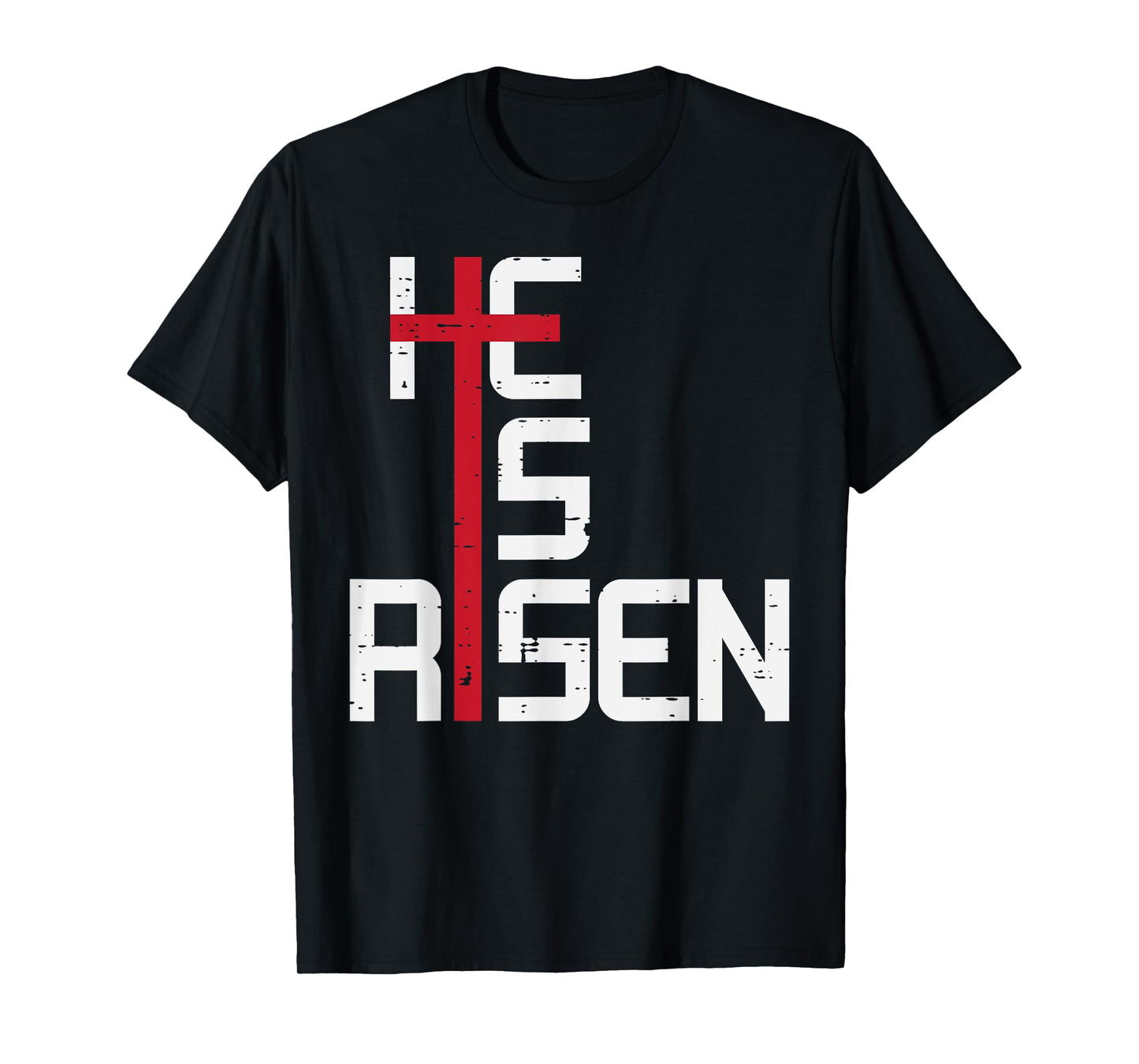 He Is Risen Cross Jesus Easter Christian Religious Men Teens T-Shirt