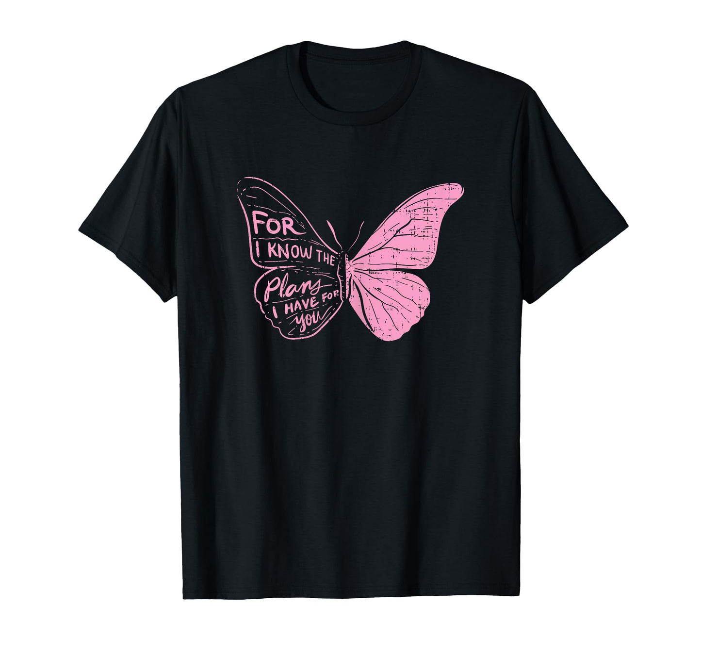 Butterfly I Know The Plans Verse Bible Jesus Christian Gift T-Shirt