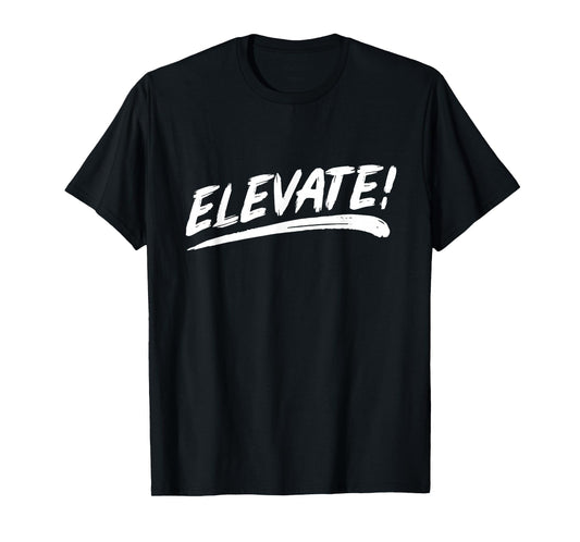 Elevate Design Co. That Says Elevate - Brushstroke Written Unisex Adult T-Shirt - Black - Small - Short Sleeve