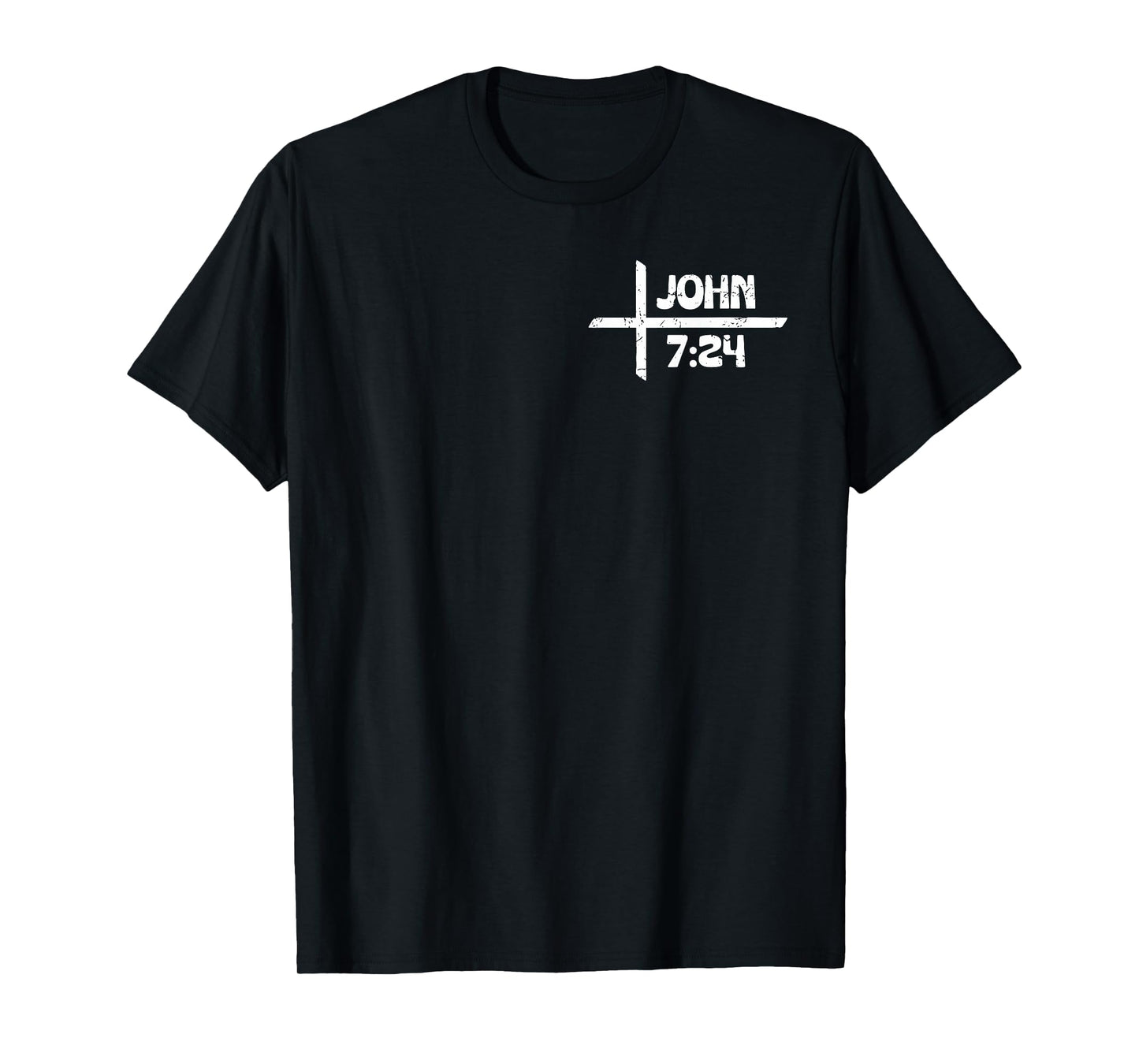 Retro Christian and Tattooed John 7:24 - Front and Back T-Shirt