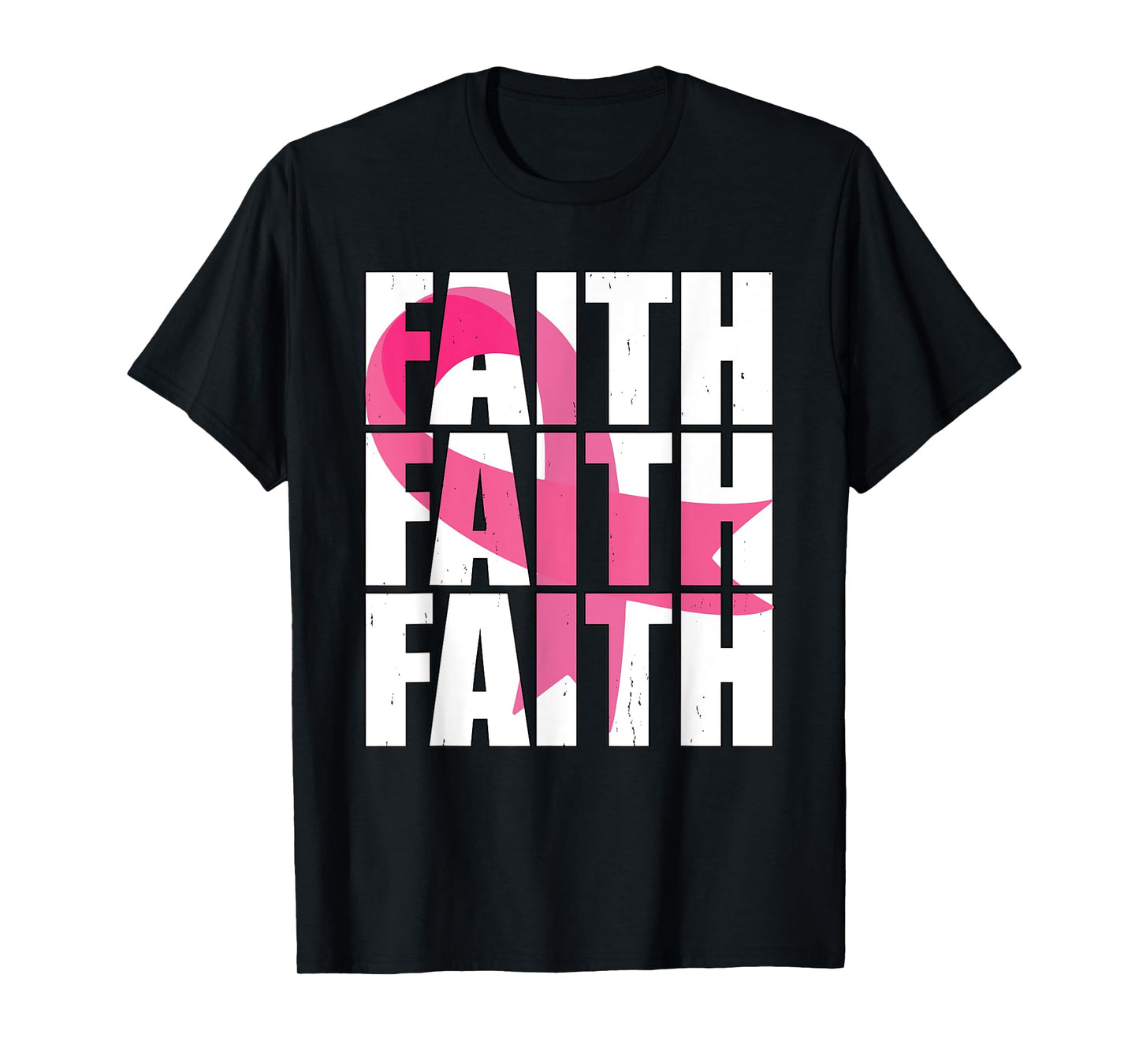 Faith Hope Love Pink Ribbon Breast Cancer Survivor Support T-Shirt