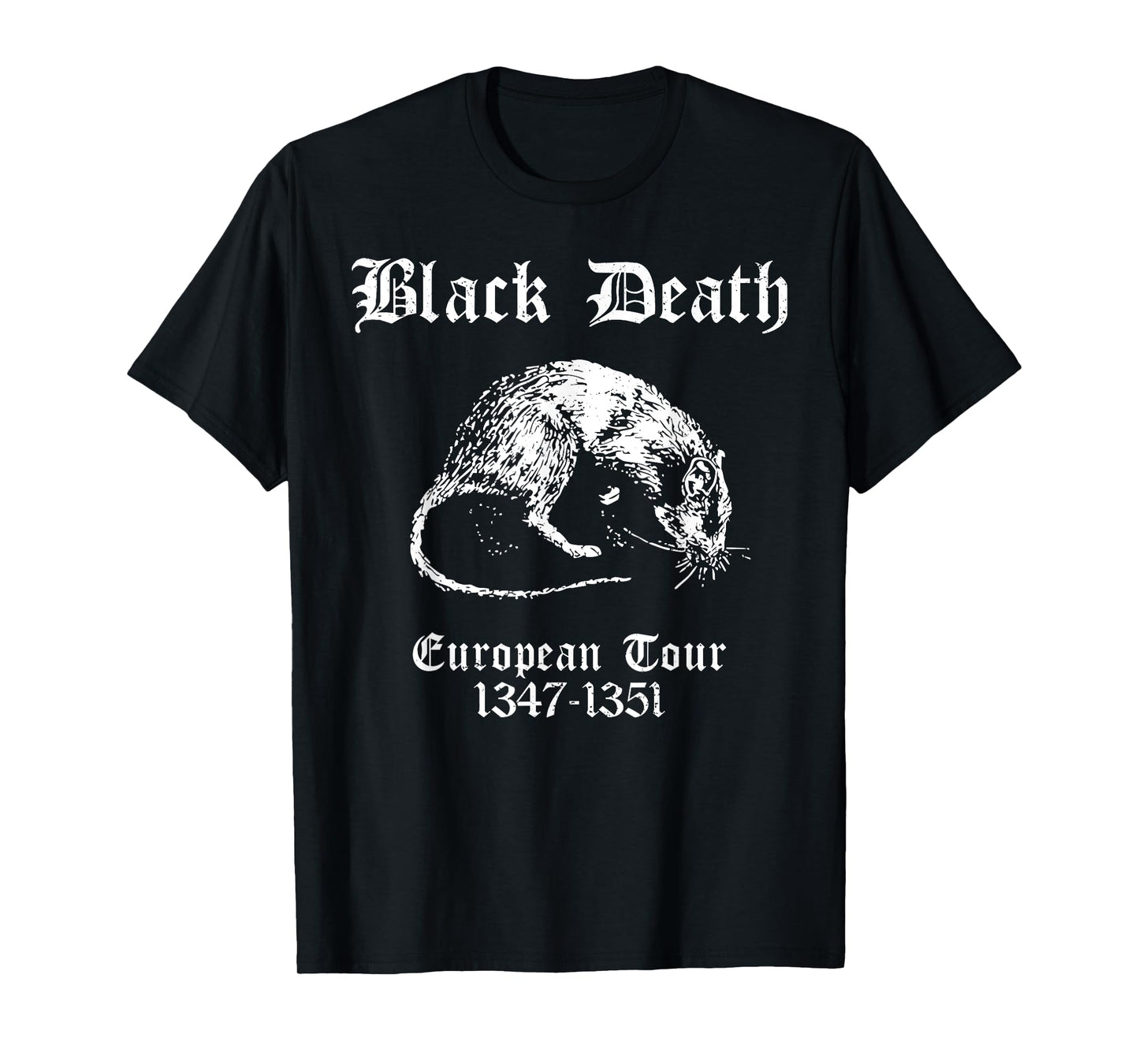 Retro Black Death European Tour Plague Rat Medieval History T-Shirt