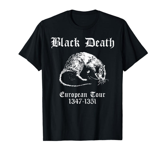 Retro Black Death European Tour Plague Rat Medieval History T-Shirt