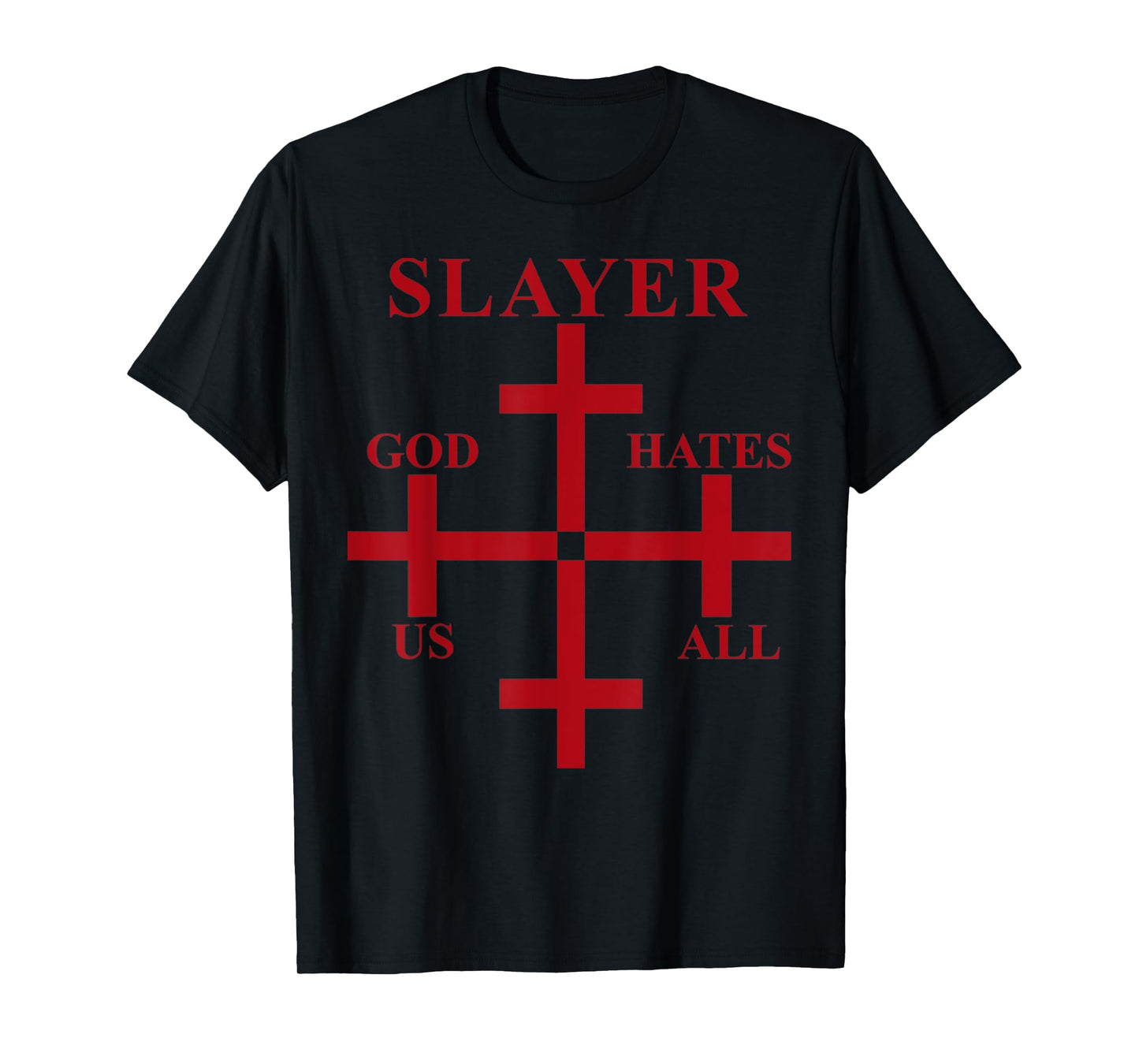 Funny Metal Of God Hates Cross Music Rock And Roll Gothic T-Shirt