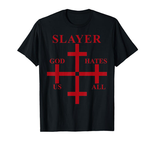 Funny Metal Of God Hates Cross Music Rock And Roll Gothic T-Shirt