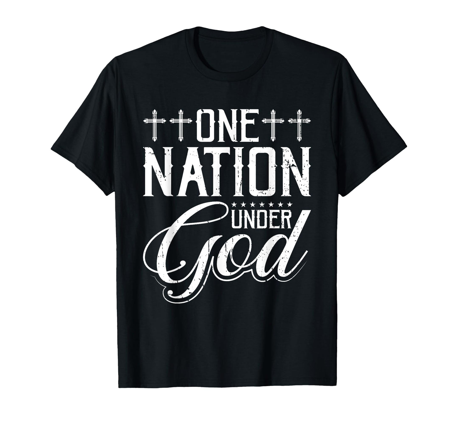 One Nation Under God Jesus Blessed American Flag T-Shirt