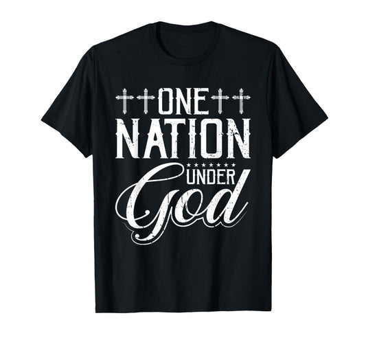 One Nation Under God Jesus Blessed American Flag T-Shirt