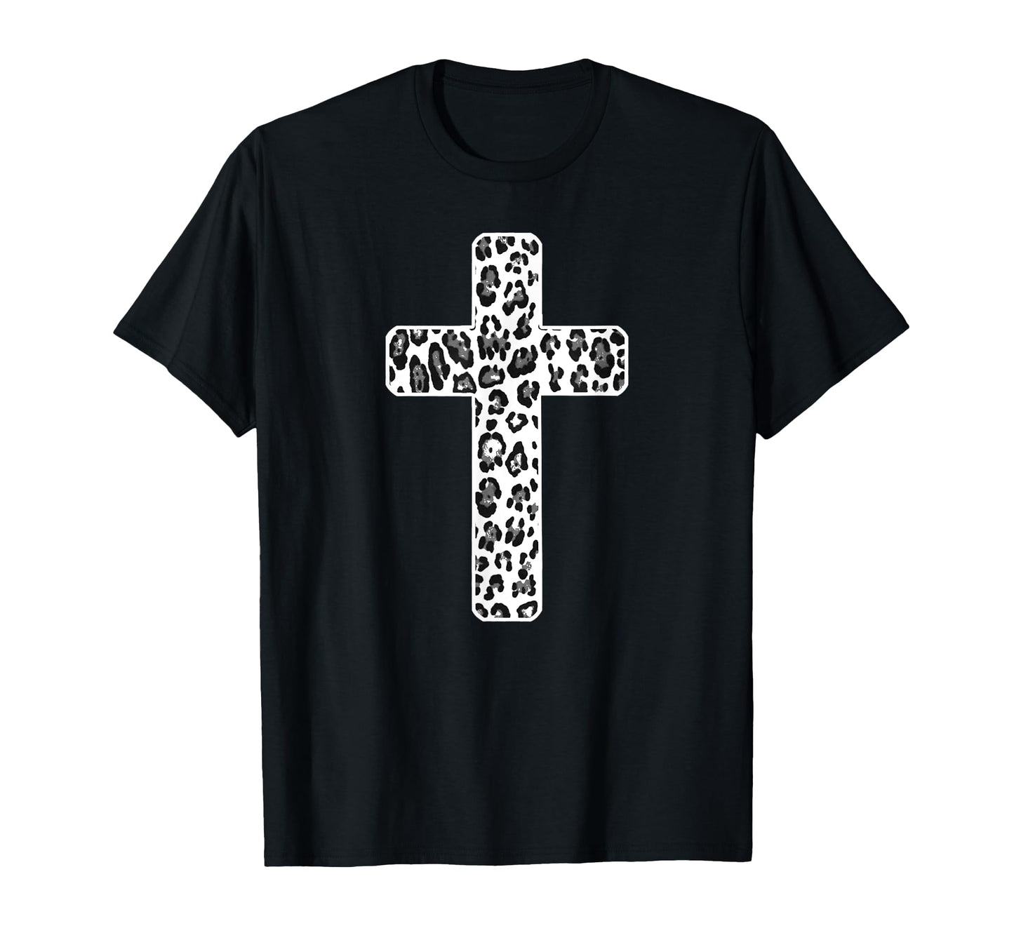 Leopard Print Christian Cross for Women or For Men T-Shirt