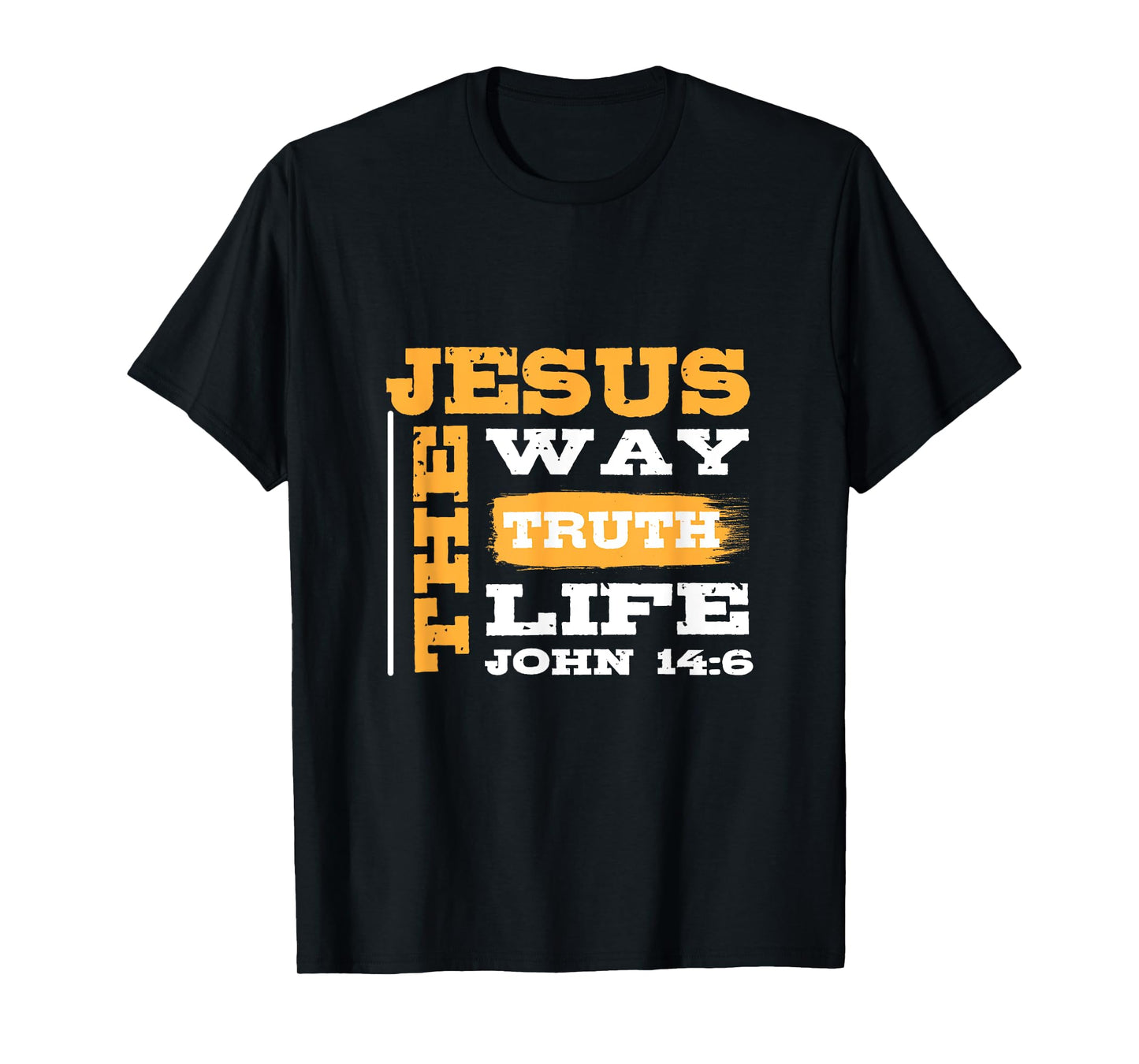 John 14:6 Jesus Way Truth Life Christian Cross Patriotic T-Shirt