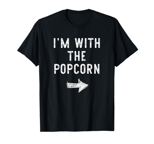 I'm With The Popcorn Costume Halloween Matching Couple T-Shirt