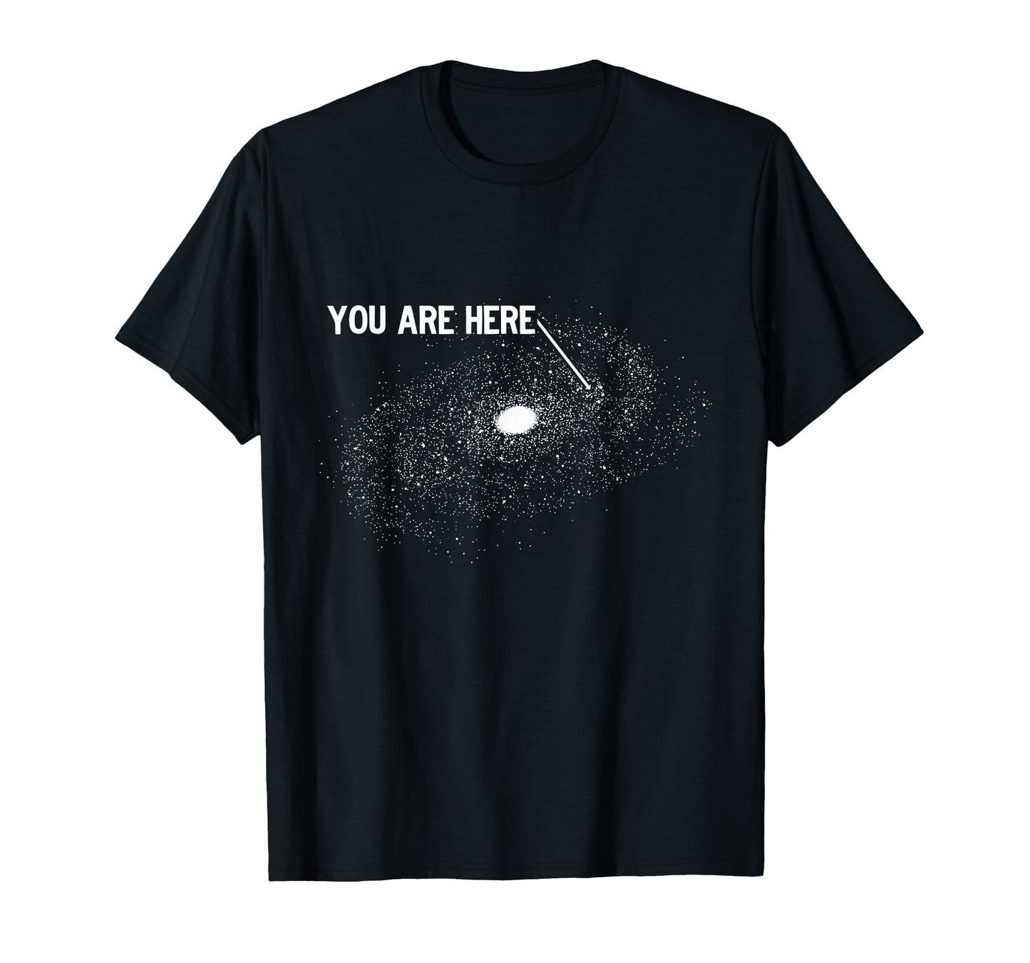 You Are Here Milky Way Galaxy Arrow Pointing at Earth T-Shirt