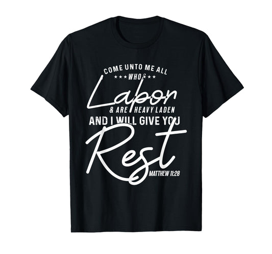 Bible Verse God Matthew 11:28 - Invitation to Rest T-Shirt