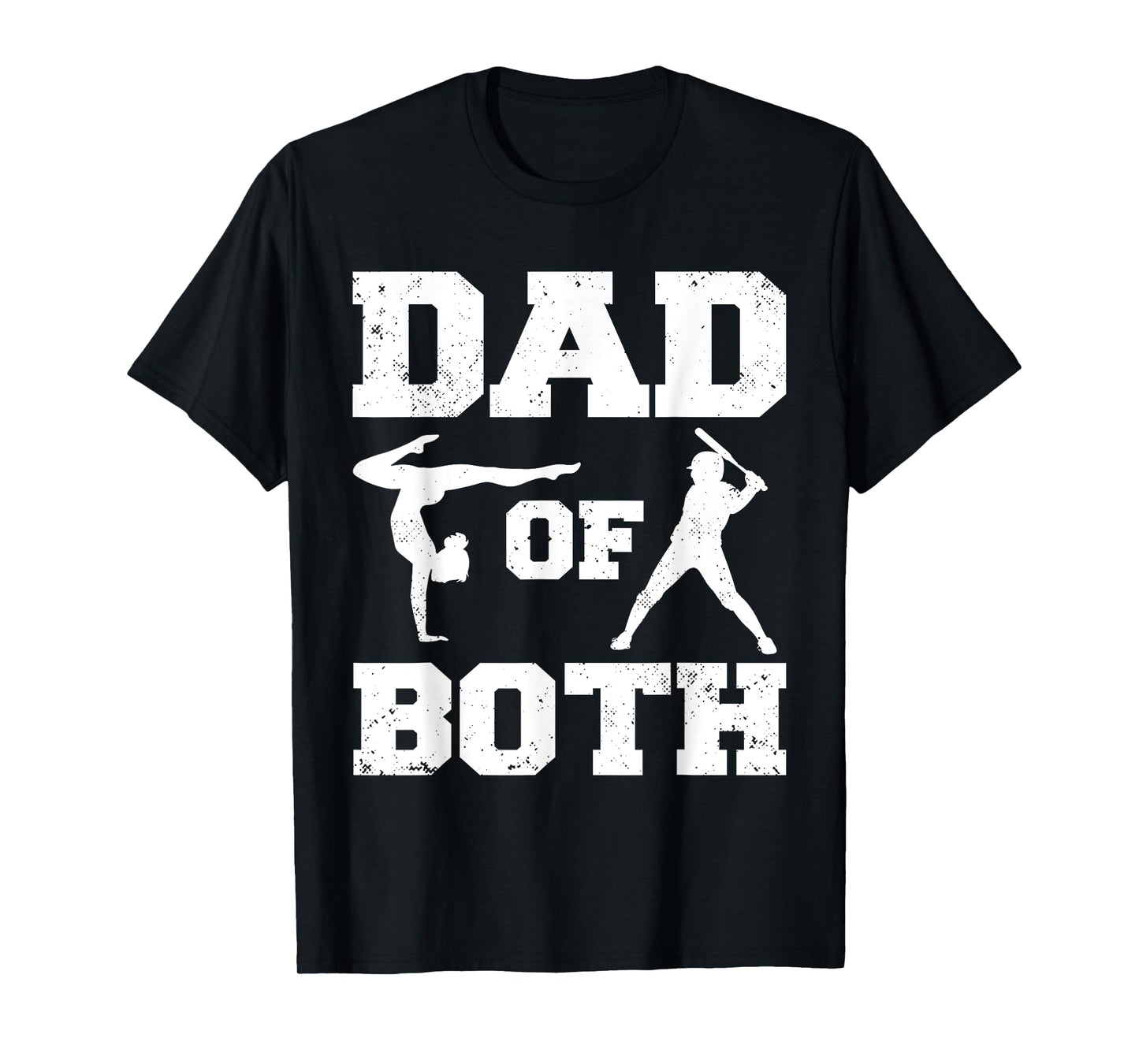 Dad Of Both Funny Gymnastics Baseball Dad T-Shirt