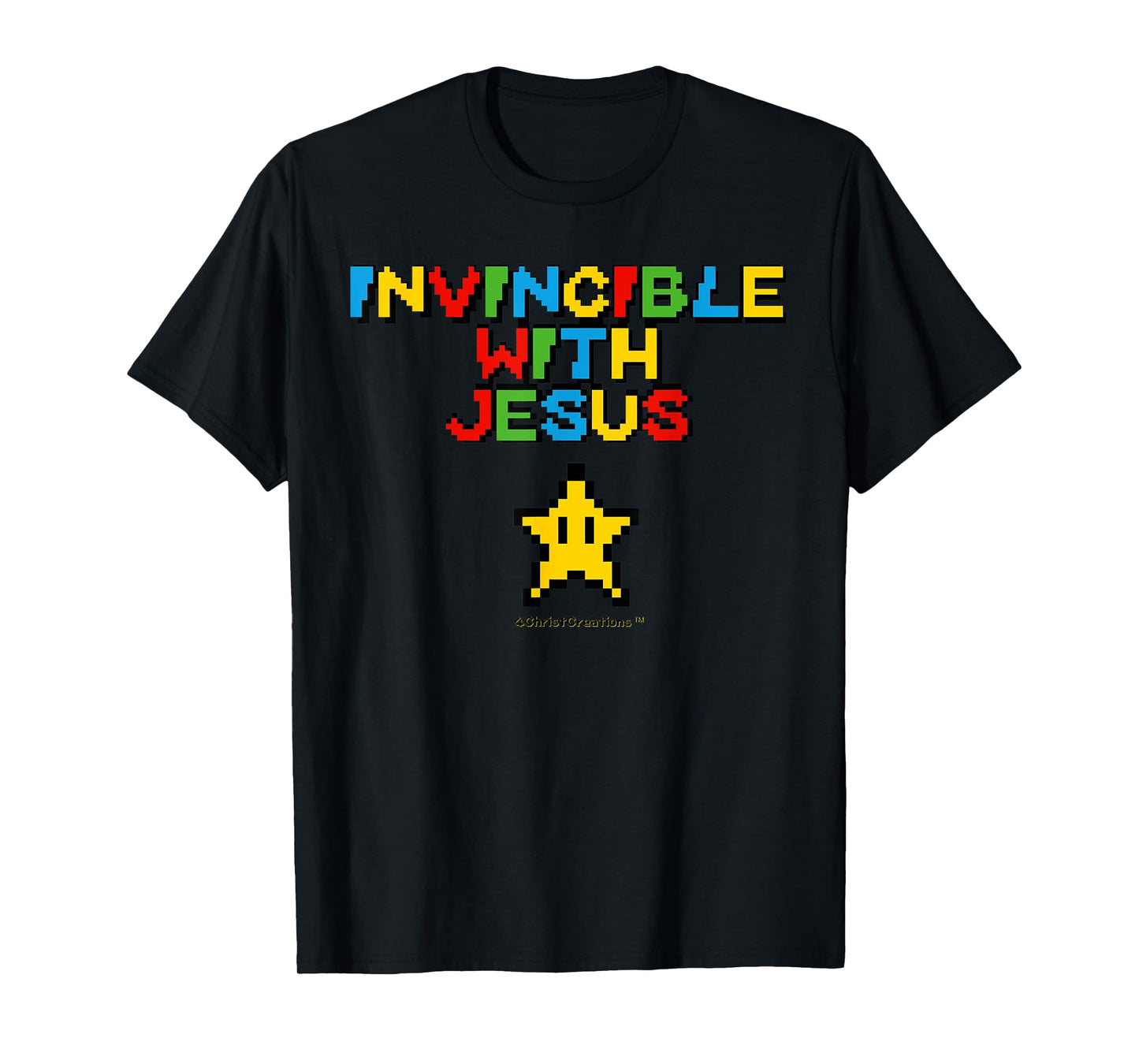 Invincible With Jesus Christian Gamer Inspiration & Faith T-Shirt