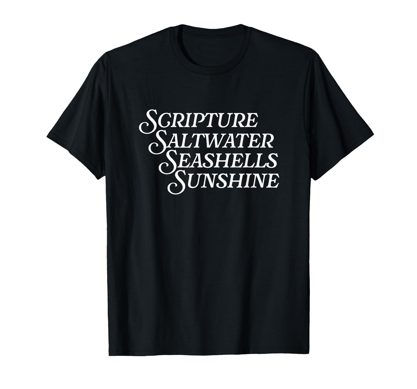 Scripture Saltwater Seashells Sunshine God Christian Retreat T-Shirt