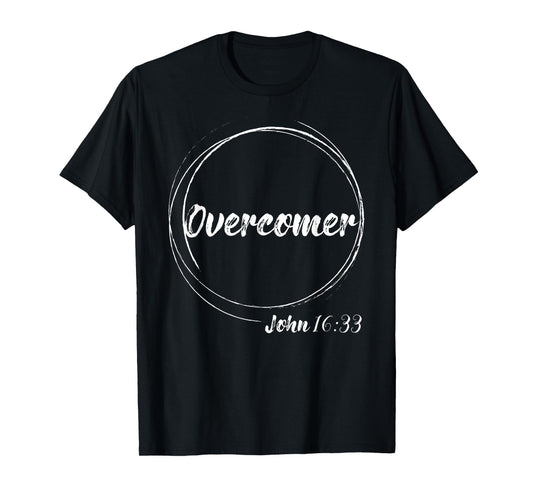 Christian Overcomer John 16:33 Deluxe Bible Verse T-Shirt