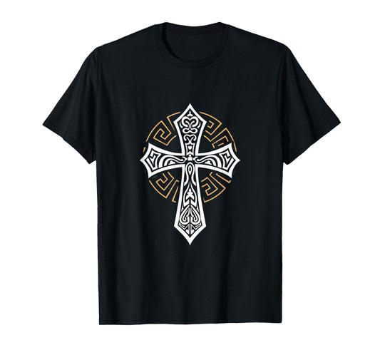 Tribal Cross Crucifix Religous Christian Catholic T-Shirt
