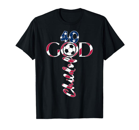 JESUS 40 YEARS CHILD OF GOD SOCCER 40TH BIRTHDAY T-Shirt