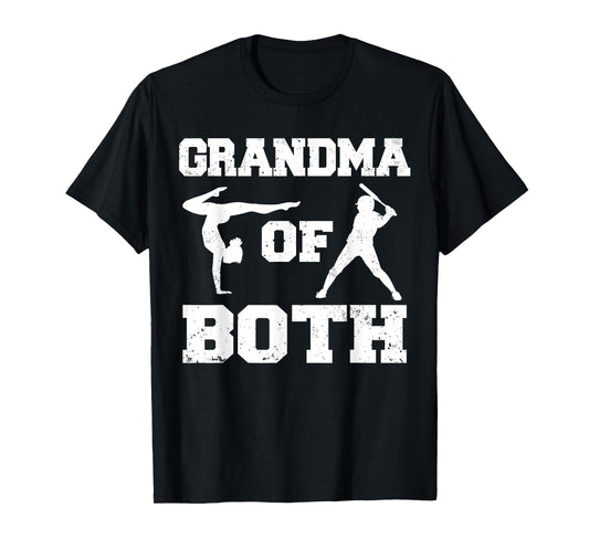 Grandma Of Both Funny Baseball Gymnastics Grandma T-Shirt