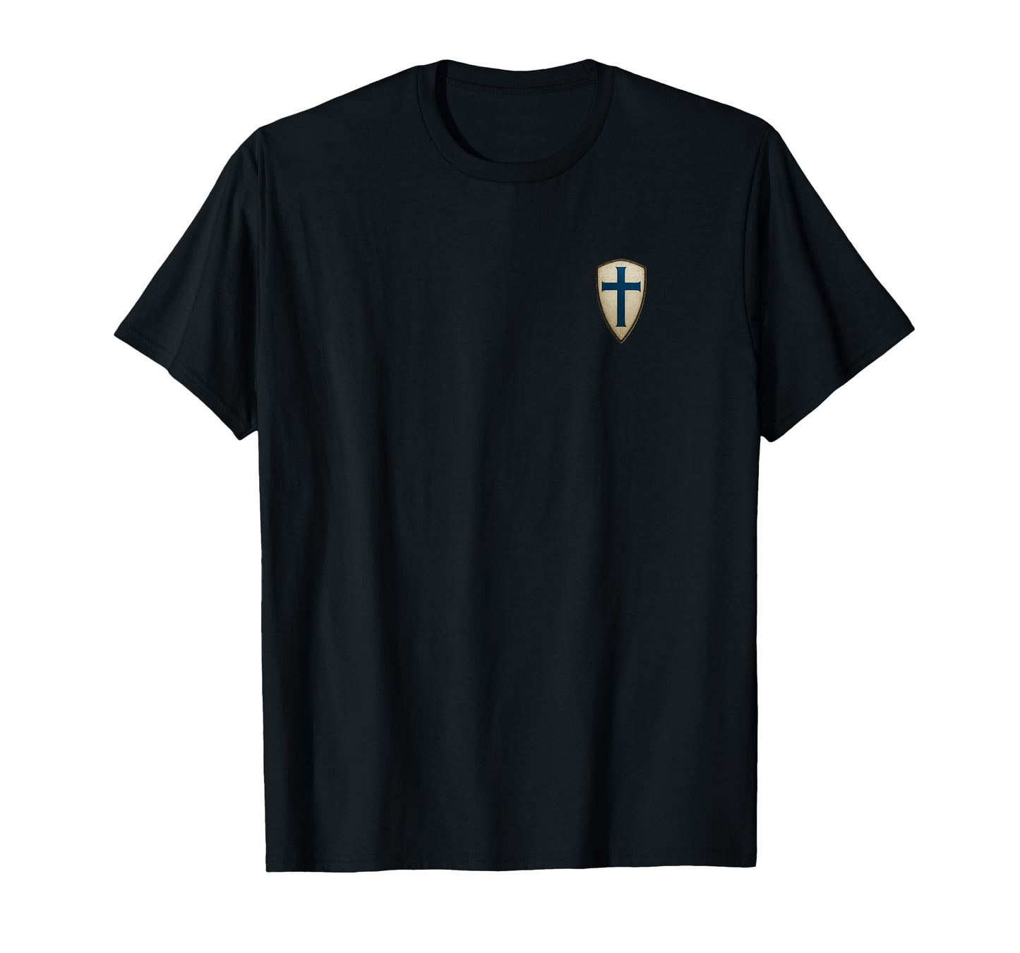 Medieval Knight's Faith Valor Shield & Cross T-Shirt