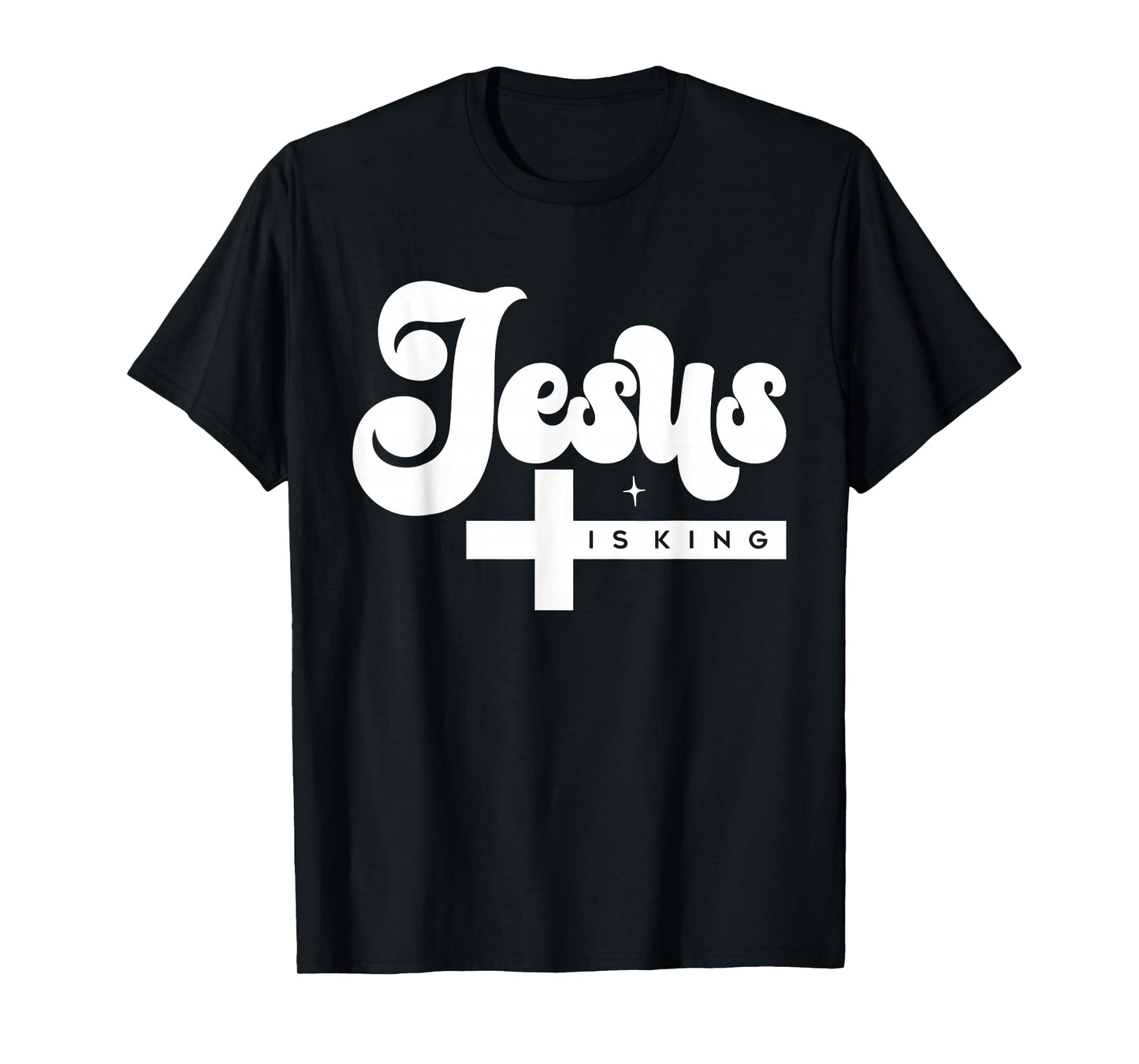 Retro Jesus is King Christian - Religious Gospel Faith Cross T-Shirt