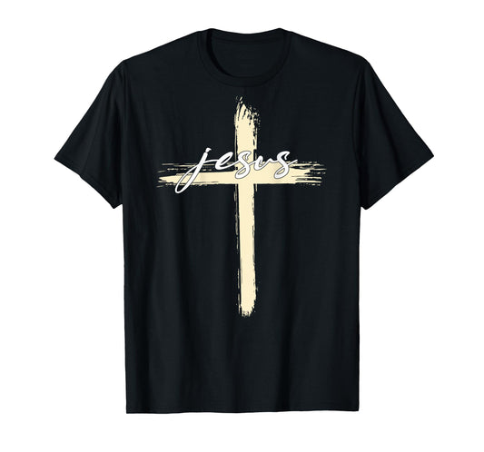 Faith in God motivation Apparel Jesus Cross (on back) T-Shirt