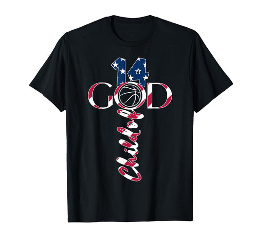 JESUS 14 YEARS CHILD OF GOD BASKETBALL 14TH BIRTHDAY T-Shirt