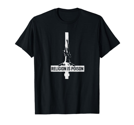 Antichrist Grunge Religion Is Poison Atheist Occult Gothic T-Shirt