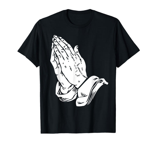Praying Hands T Shirt - Cool Christian religious Jesus tee T-Shirt