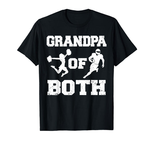 Grandpa Of Both Funny Football and Cheer Grandpa T-Shirt