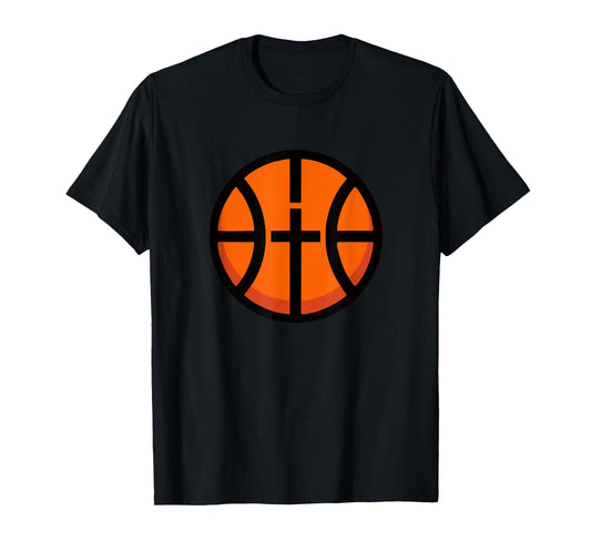 Christian Basketball Fun Cross Ball Icon Modern Sport Tshirt T-Shirt