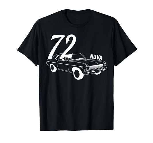 1972 72 Chevys Nova 2 Classic Car Old School Muscle Car T-Shirt
