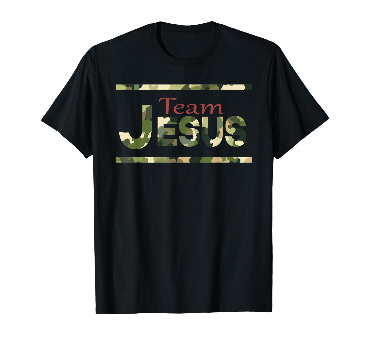 Team Jesus Christian Camo camouflage army T-Shirt