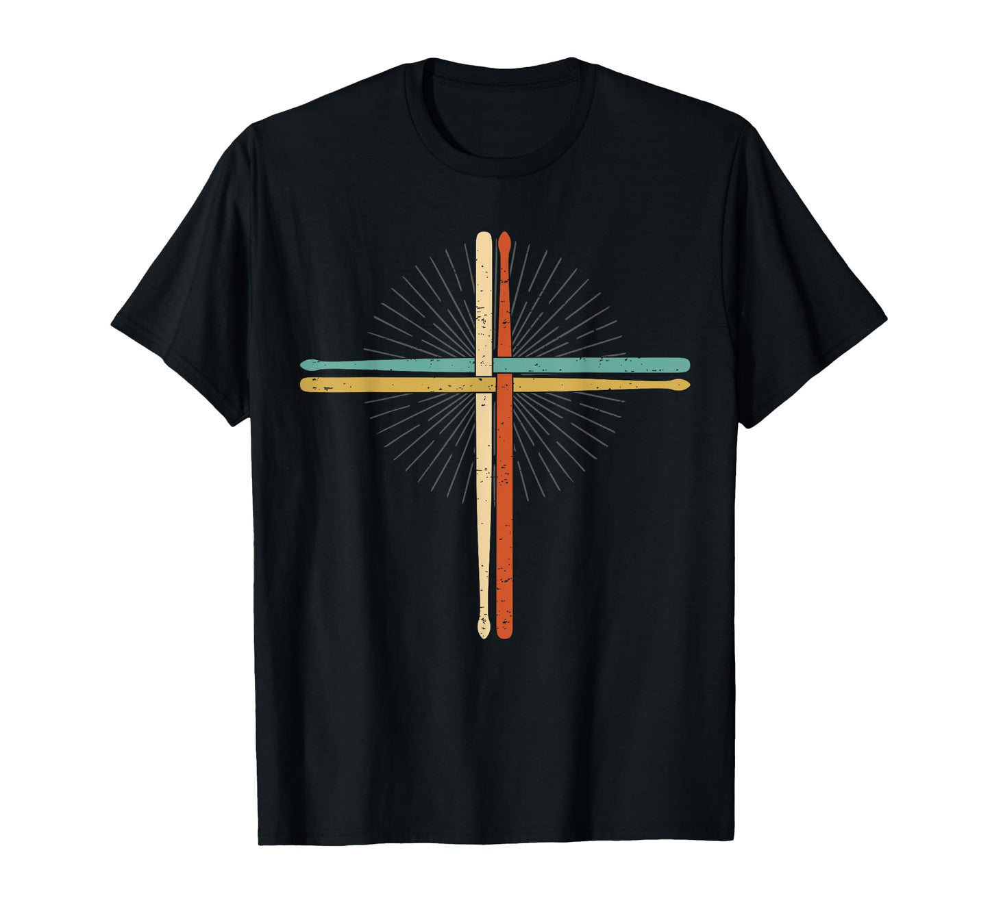 Drummer Drumming Drums Percussion I Faith Jesus Crucifix T-Shirt
