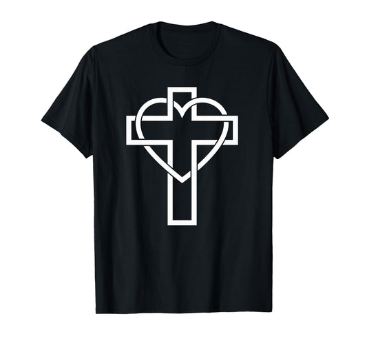 Christian Cross Heart Jesus Christ Church Cute Pretty T-Shirt