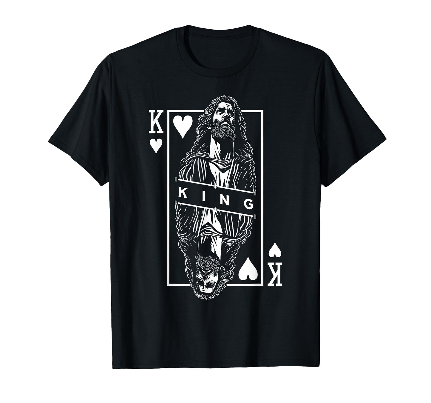 Jesus King Of Hearts Faith In Christ Christian Playing Card T-Shirt