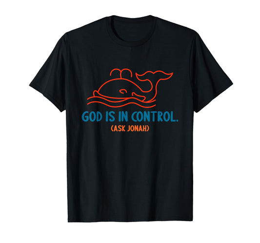 God Is In Control Ask Jonah Dolphin Vintage Design T-Shirt
